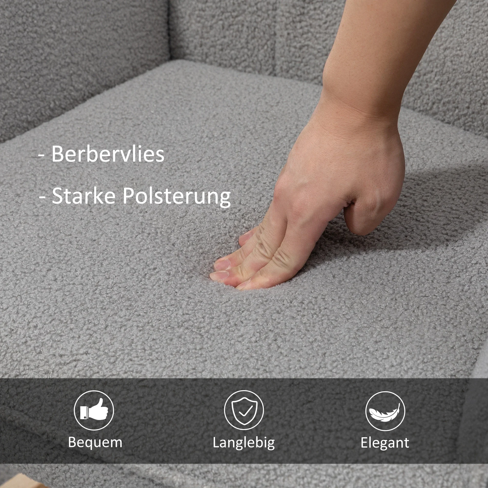 HOMCOM Schaukelstuhl Wohnzimmer Schwingsessel elegant gemütlich