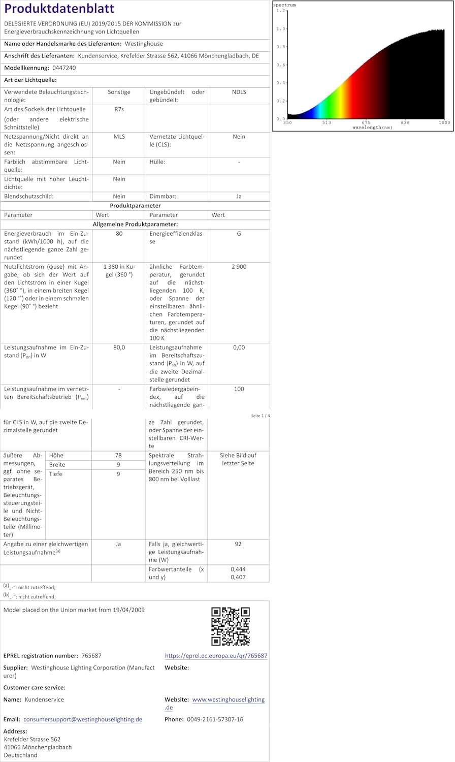 132 cm Deckenventilator Bendan 72220 mit Einzelleuchte und fünf Flügeln, Ausführung in seidenmattem Chrom mit Opalmilchglas