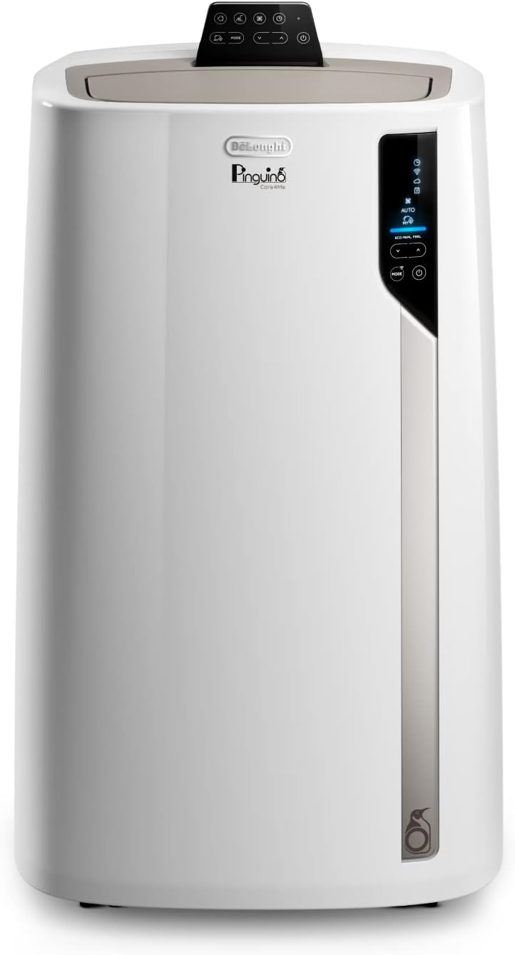 De'Longhi Pinguino PAC EL112 CST WiFi, Mobile Klimaanlage mit MyEcoRealFeel-Technologie für Räume bis zu 110 m³,11.000 BTU/h, 2,9 kW, 63 dB, Entfeuchtungsfunktion, A+, App- und Sprachsteuerung, Weiß