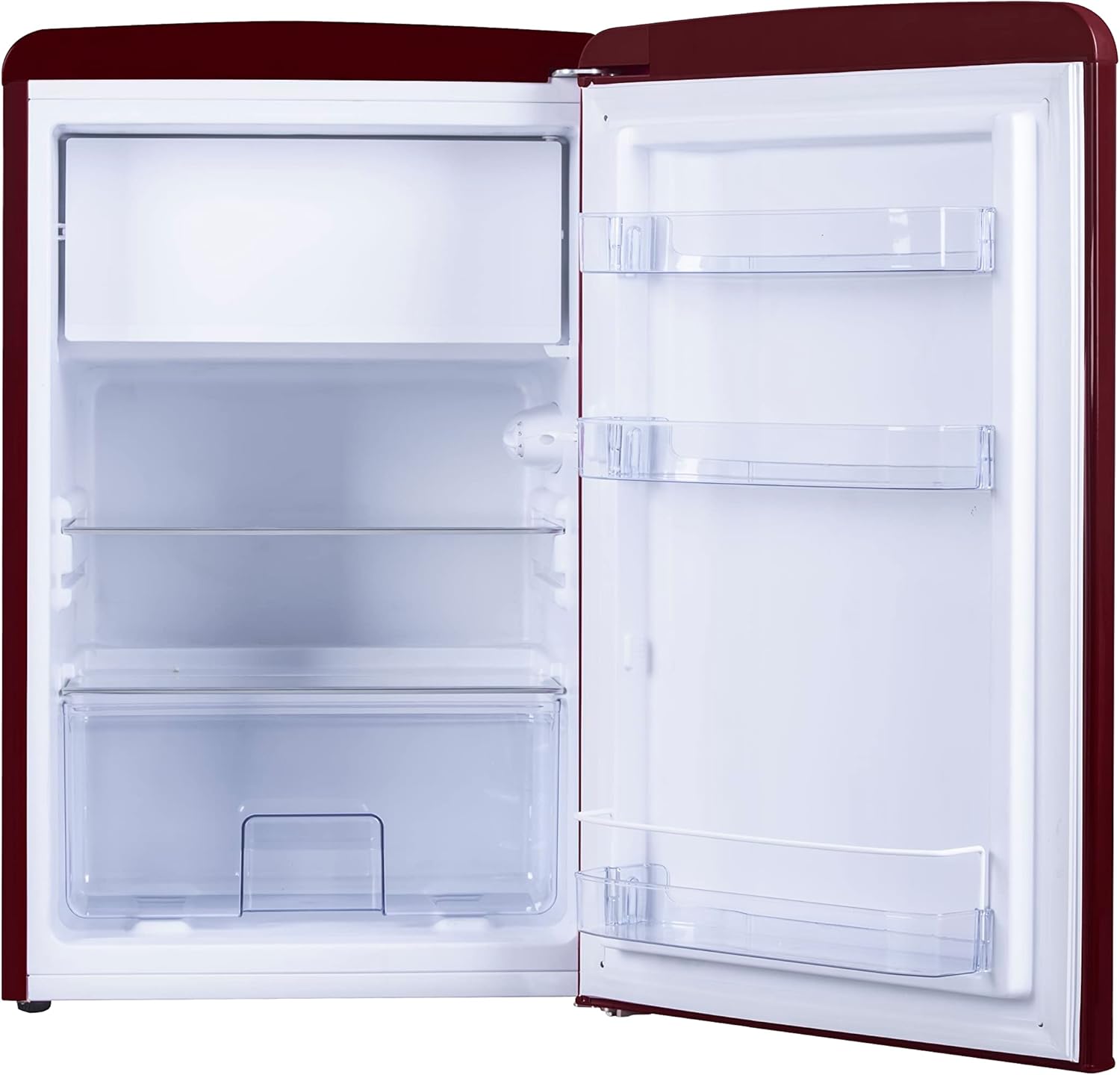 Amica KGC 15632 T Retro Kühl-/Gefrierkombination / Ice Blue (Türkis) / 144cm (H) x 55cm (B) x 62cm (T) / Retro-Design / Kühlschrank mit Gefrierfach