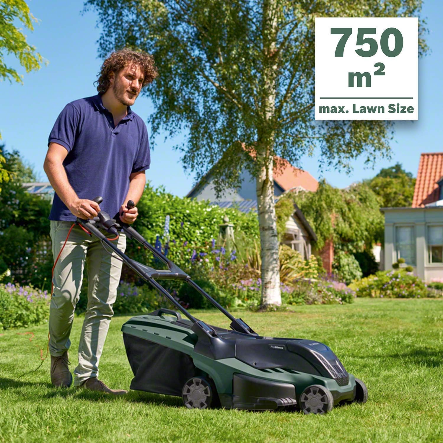 Bosch Rasenmher AdvancedRotak 750 (1700 Watt, Schnittbreite: 44 cm, Rasenflchen bis 750 m, im Karton)