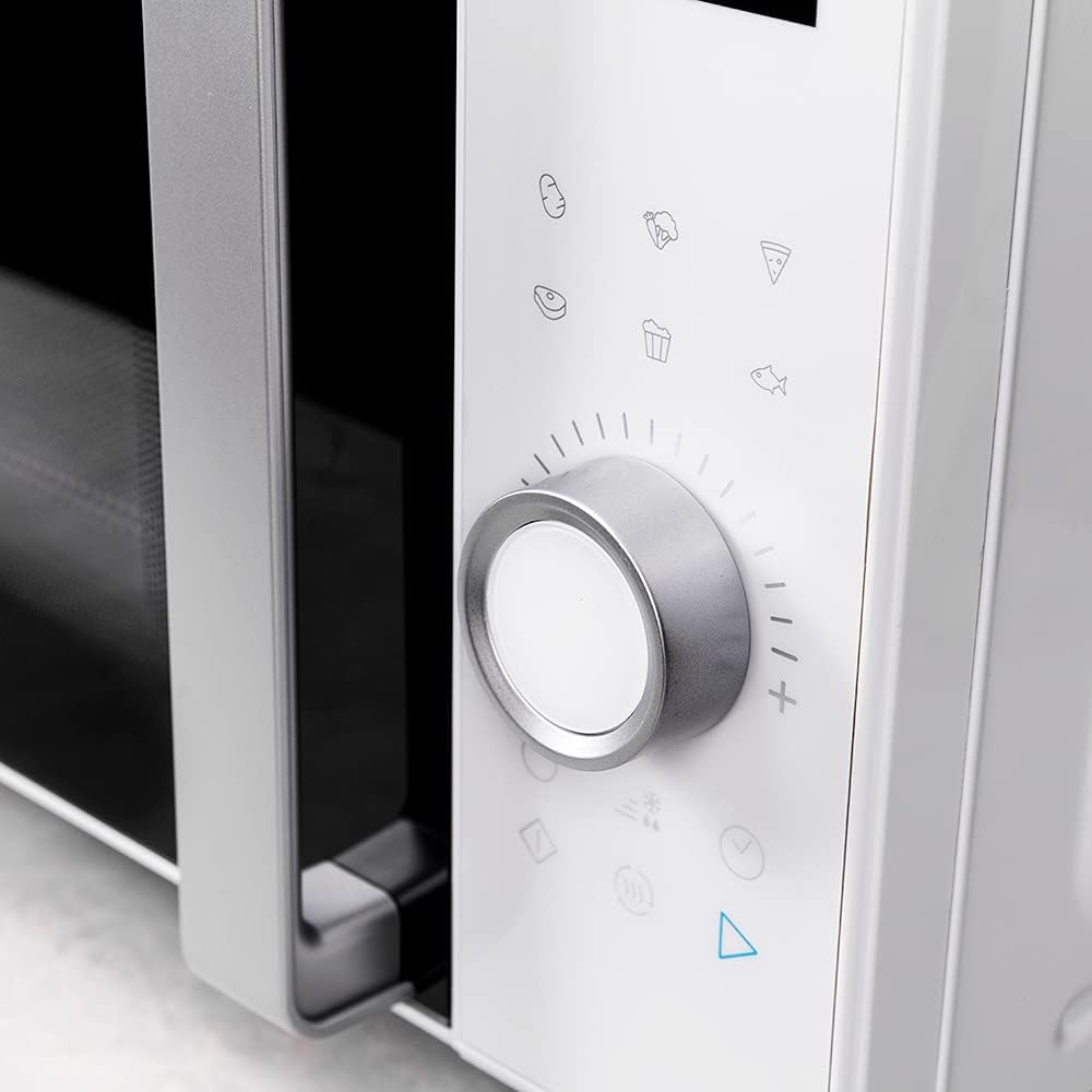 Cecotec Touch-Mikrowelle ohne Teller GrandHeat 2500 Flatbed Touch White. 800 W, 25 Liter Fassungsvermögen, 8 vorkonfigurierte Funktionen, Timer