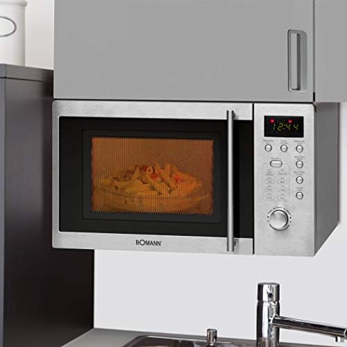 unterbaufähige Mikrowelle mit Grill und aus Edelstahl Mikrowellengerät Mikrowellengeräte 20 Liter Garraum inkl. Montagematerial (leistungsstarke 1250 Watt + 5 Mikrowellen-Leistungsstufen)