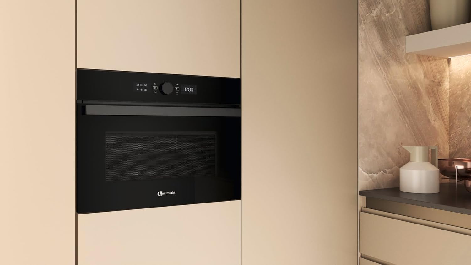 Bauknecht BMW47DMK Kombi-Mikrowelle - Mikrowelle 900 Watt, Heizelement-Grill 1600 Watt, Heißluft 1200 Watt/Dynamic Crisp – knusprige Gerichte in Rekordzeit/Schnellstart-Funktion (Rapid-Start)