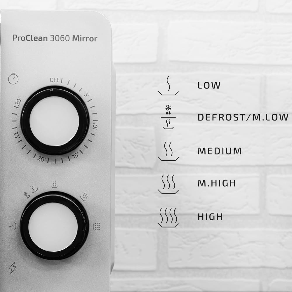 Cecotec Mikrowelle mit ProClean 8110 Grill. 28l Kapazität, Ready2Clean Beschichtung, 1000 W Leistung, 1000 W Grill, 5 Betriebsebenen, 8 Programme, 60 min Timer, LED-Anzeige