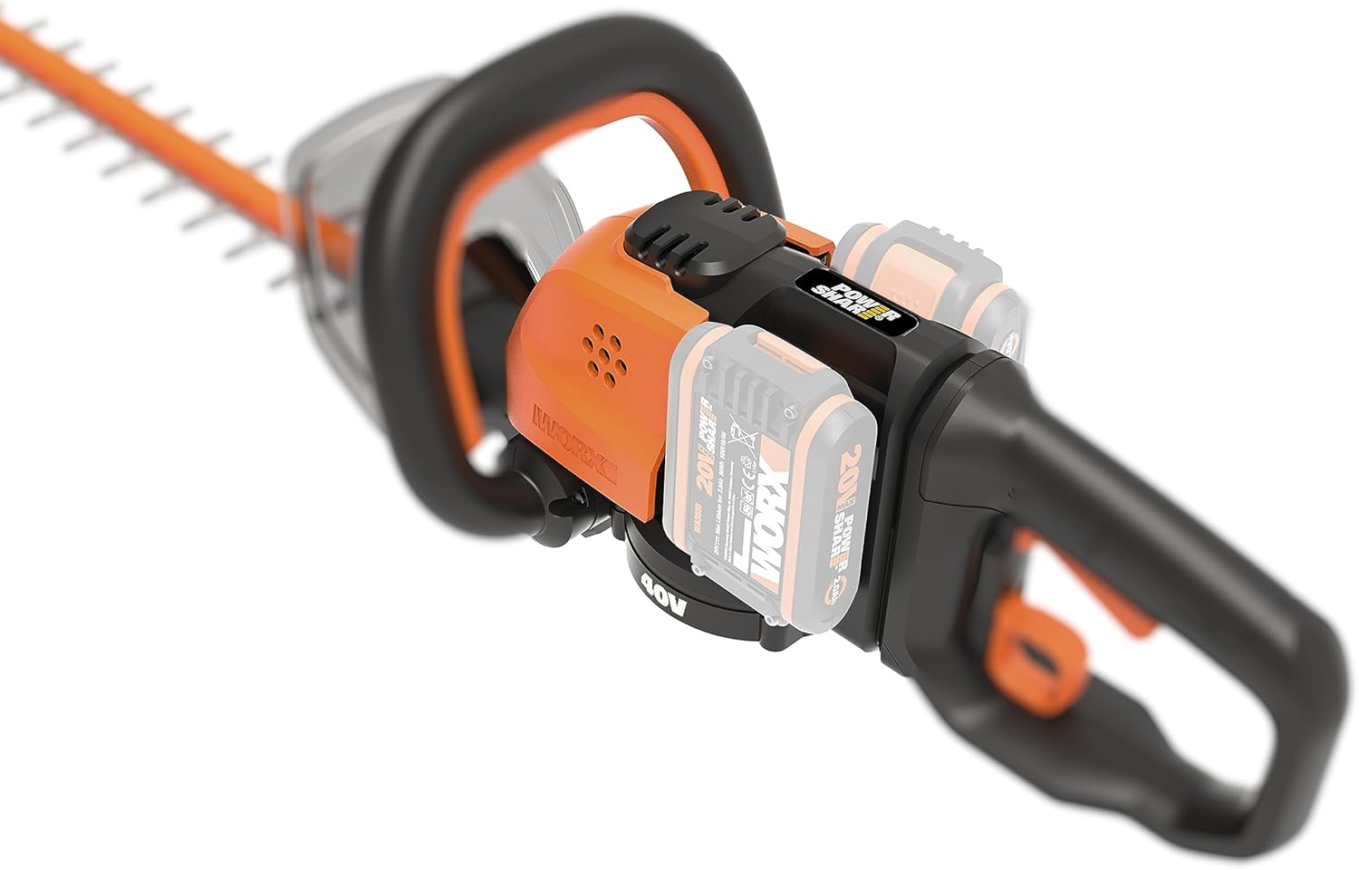 WORX WG286E.9 Nitro Profi Akku Heckenschere 40V – präziser Schnitt auch bei schwierigen Winkeln – leistungsstarker bürstenloser Motor – 58cm Schnittlänge – 27mm Zahnabstand – ohne Akku & Ladegerät