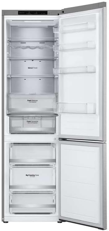 LG GBV22NCCEP Kühl-/Gefrierkombination – Smart Inverter Compressor, Total No Frost, Modern Flat Door Design, Matt Schwarz Metallic, Energieeffizienz A