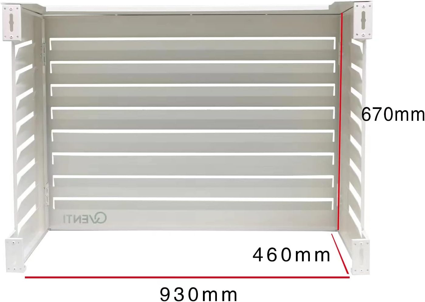 Qventi Abdeckung für Klimaanlage - Anthrazit/Grau - Aluminium - Schutzgitter - Verkleidung - Einfache Montage - Größe S - Außenmaße (LxBxH): 100 x 50 x 75 cm