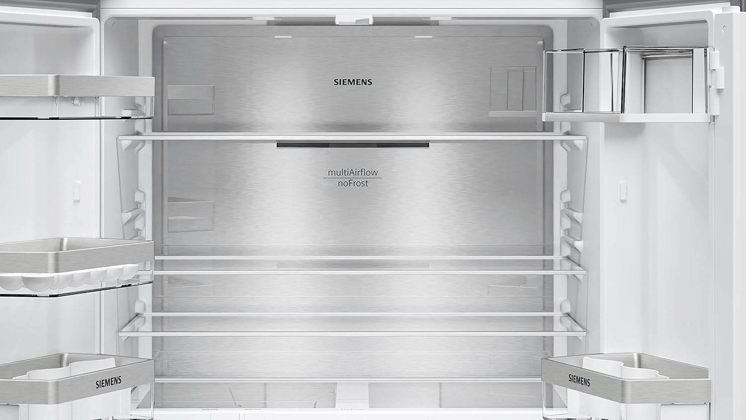 SIEMENS KF96NVPEA iQ300 Multi-Door-Kühlschrank, 183 x 91 cm, 405 L Kühlen & 200 L Gefrieren, hyperFresh längere Frische, noFrost nie wieder abtauen, superCooling schnellere Kühlung