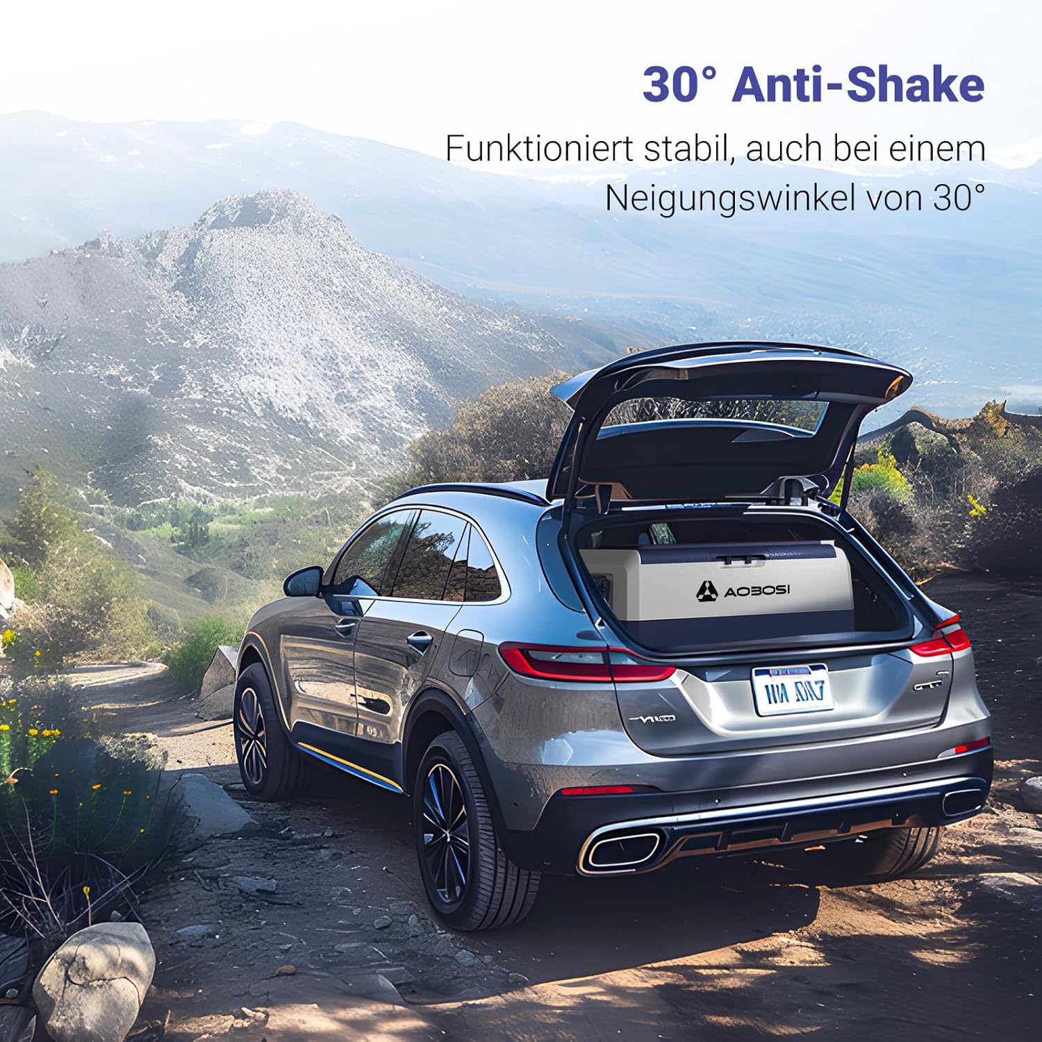 AAOBOSI Compressor Cool Box 36 L, Cool Box Car with WiFi App Control, 12/24 V and 100-240 V Electric Cool Box, up to -20 °C for Car, Truck, Boat, Motorhome, Camping, Double Zone