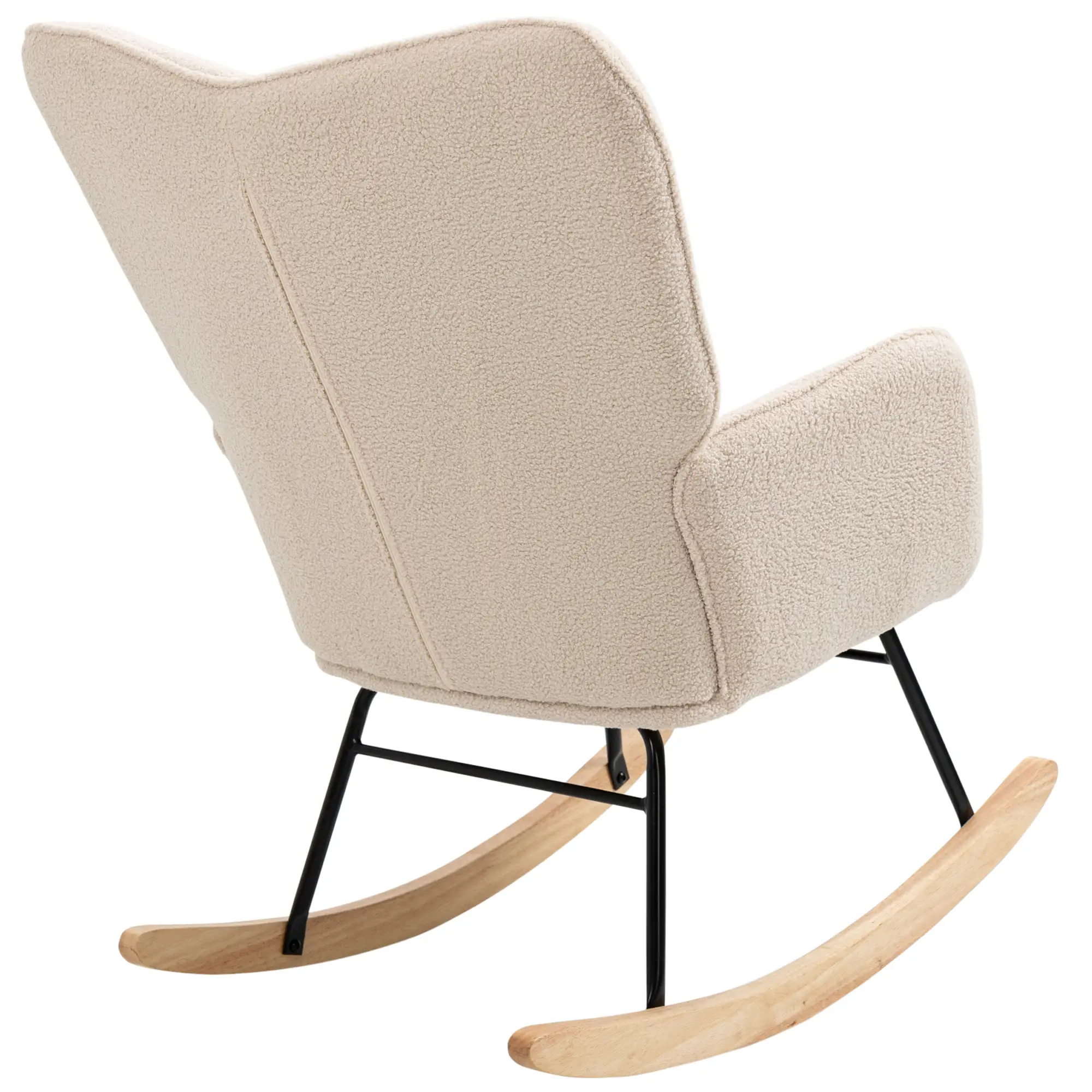 HOMCOM Schaukelstuhl Relaxsessel mit Berbervlies für Wohnzimmer