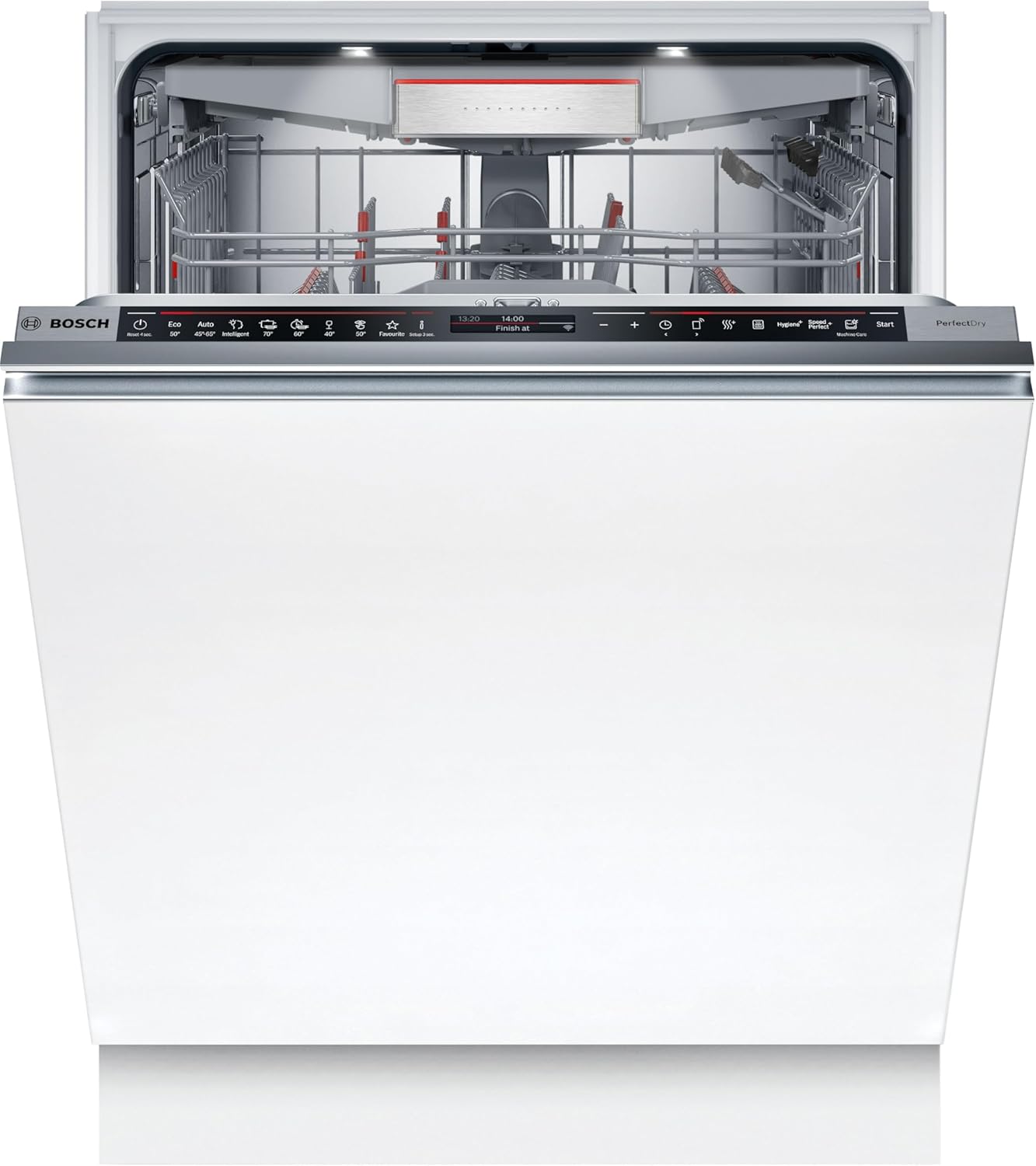 Bosch SMV4ETX08E, Serie 4, Smarter Geschirrspüler Vollintegriert 60 cm, Besteckkorb, Spülmaschine mit Programmassistent, besonders Leise, Rackmatic, Automatische Türöffnung, InfoLight, AquaStop