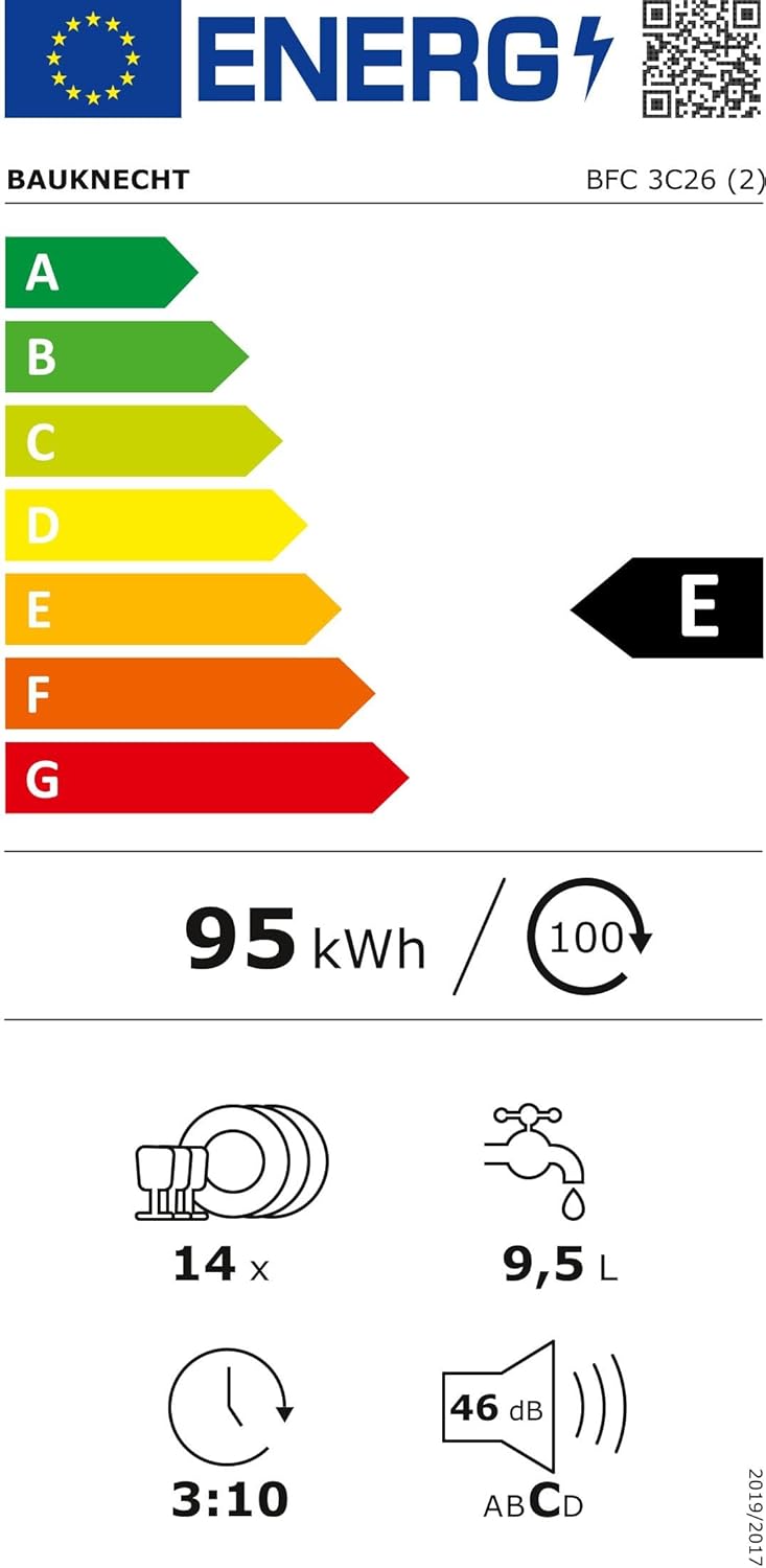 Bauknecht B2F HD624 A Freistehender Geschirrspüler/ 60 CM/ 14 Maßgedecke/Hygieneprogramm/Vollwasserschutz/Startzeitvorwahl