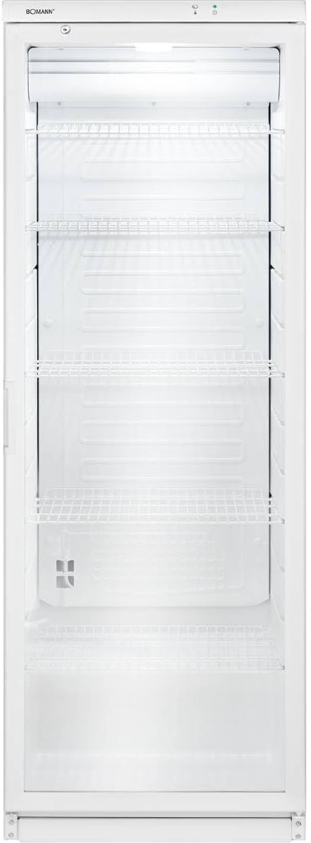 Bomann Kühlschrank mit Glastür | Getränkekühlschrank abschließbar | 6 höhenverstellbare Ablagen | 30kg je Ablage | 347 Liter | Kühlschrank groß | Flaschenkühlschrank m. LED-Licht | KSG 7351 schwarz