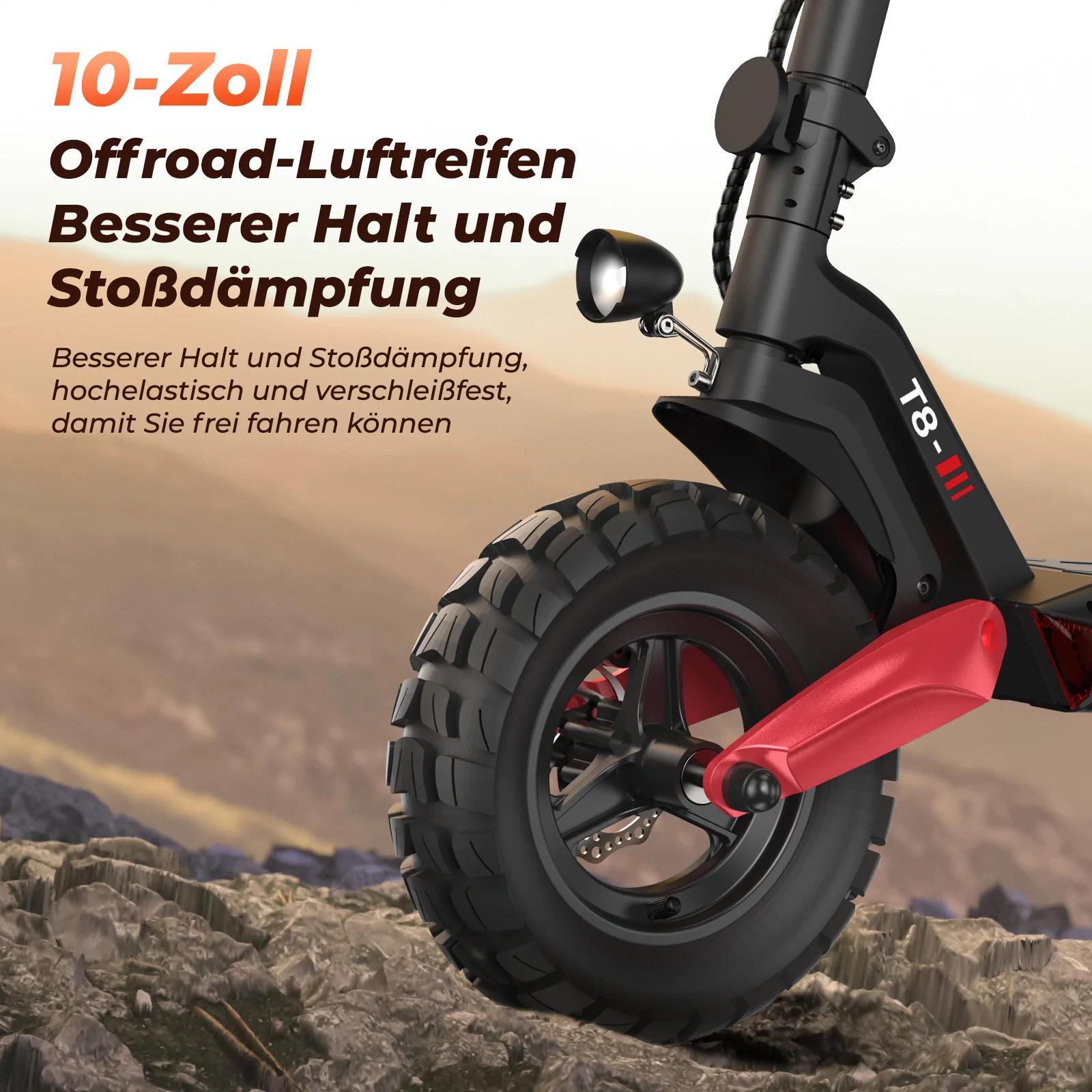 T8 Offroad-E-Scooter Mit Straßenzulassung 1200W Motor 100KM Reichweite (ABE,eKFV)