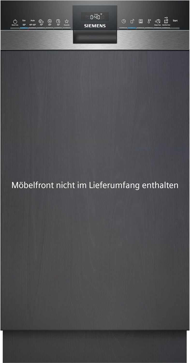 Siemens SR65YX08ME, iQ500 Smarter Geschirrspüler Vollintegriert, 45 cm breit, Besteckschublade, Zeolith, extra leise, aquaStop, automatische Türöffnung nach Programmende, varioSpeed, Innenbeleuchtung