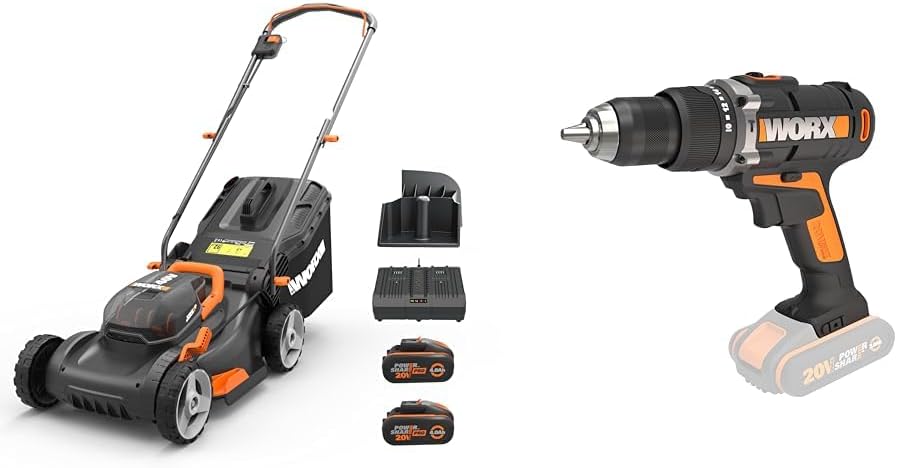 WORX WG743E Akku-Rasenmäher 40V – Profi Rasenmäher mit Mulchfunktion & PowerShare Akku – Rasenmähen ohne Kabel – Ideal für Gärten bis zu 500m²