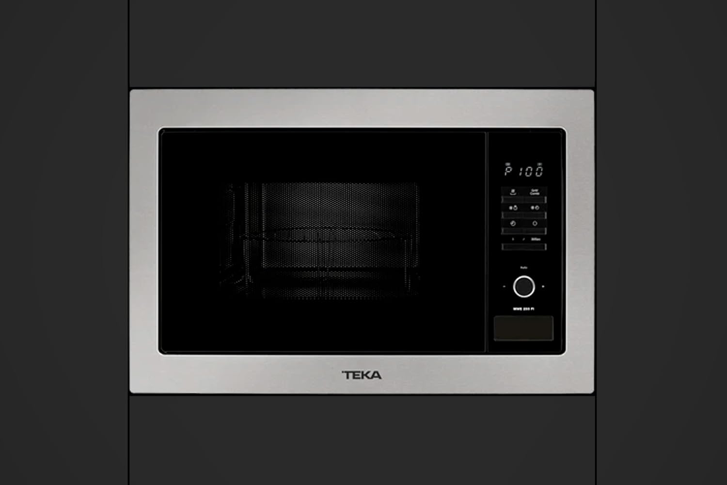 Teka 108R00662 MWE 225 FI Integrationsmikrowelle + Grill, 800 W, 5 Leistungsstufen, Farbe Edelstahl Glas, 20 l, 20 liters, Schwarz/Grau