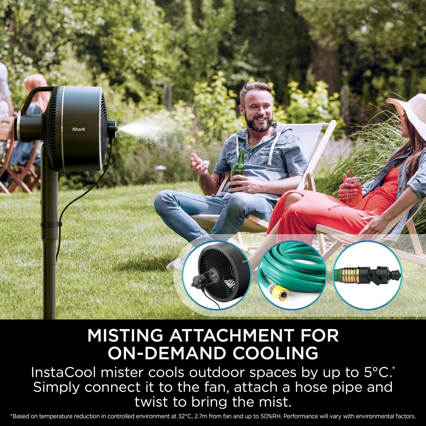 Shark FlexBreeze 2-in-1-Ventilator mit hoher Geschwindigkeit, Hybrid-Ventilator mit Kabel und kabellos, für den Innen- und Außenbereich, mit Fernbedienung, Neigung, verstellbar, UV-beständig und