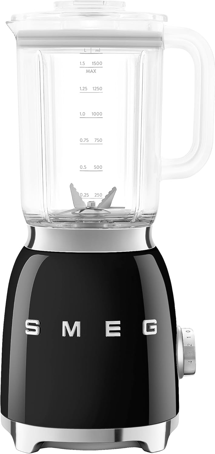 Smeg, BLF03PKEU, 1,5 l Standmixer, 4 -Geschwindigkeitsstufen, 4 Automikprogramme, Abnehmbare Doppelklinge, Deckelöffnung transparent mit Dosierkappe, rutschfest, 800W, Rose
