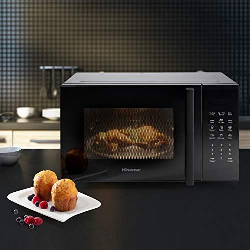 Hisense Elektronische Mikrowelle, Fassungsvermögen 23 l, Leistung 800 W, Grillleistung 1000 W, LED-Display mit Touch-Steuerung, Schwarz