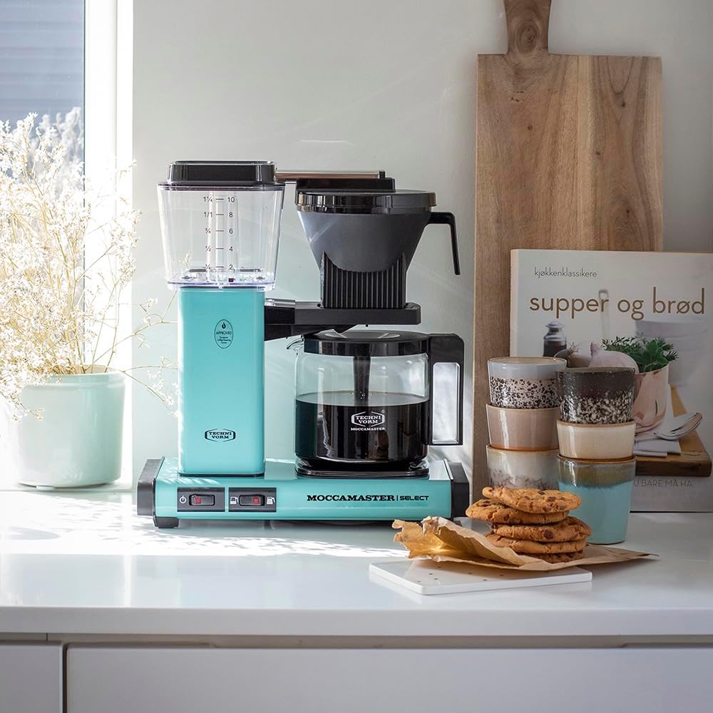 Moccamaster KBG Select, Kaffeemaschine, Retro Kaffeemaschine, Filterkaffee, Off-White, 1.25L