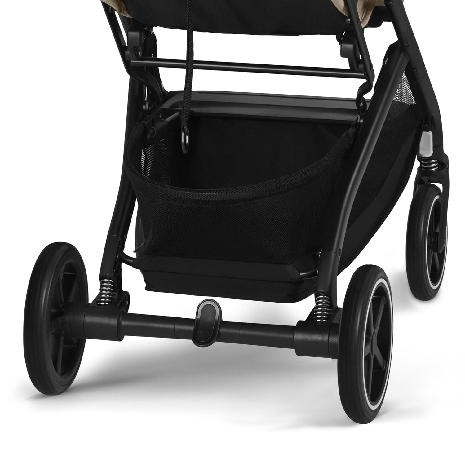 Cybex Gold Kinderwagen Beezy mit One-Pull Harness, Ab Geburt bis ca. 4 Jahre (max. 22 kg), Kompakt und ergonomisch, Magic Black (Schwarz mit schwarzem Rahmen)
