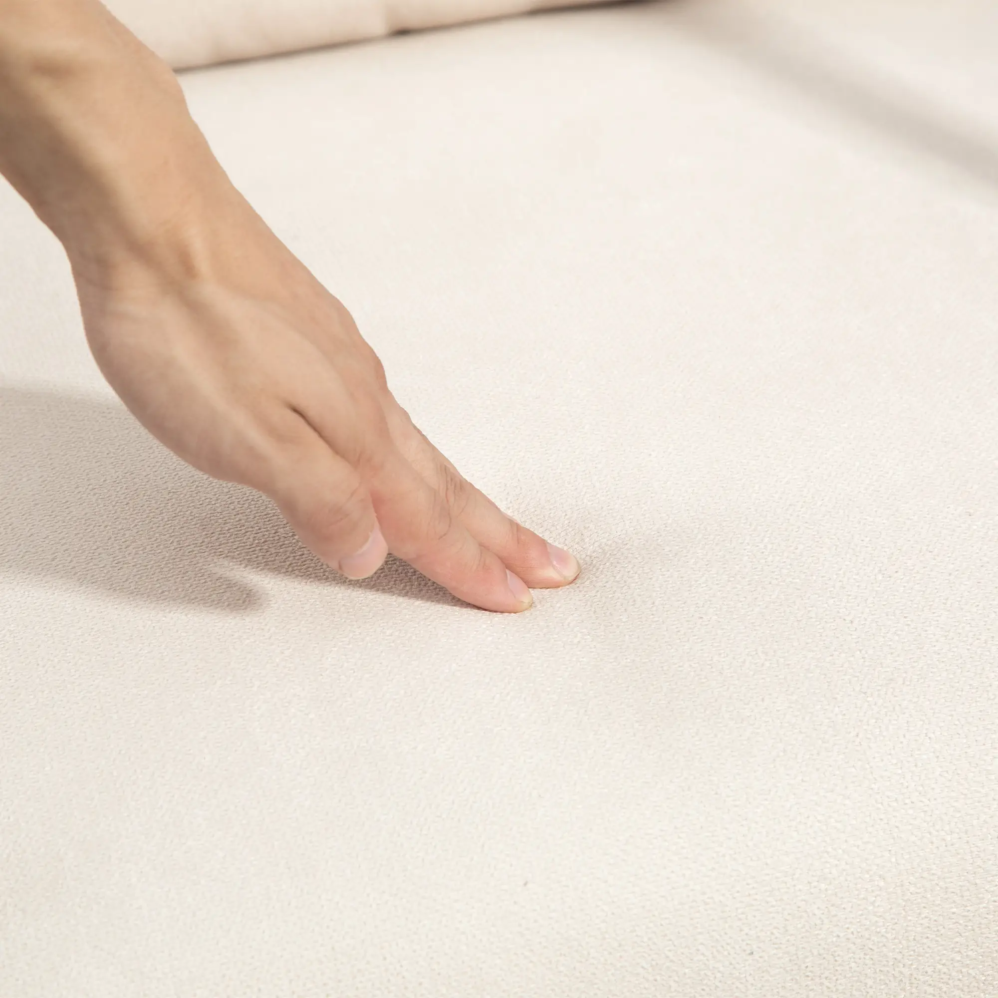 HOMCOM Schaukelstuhl mit Hocker entspannende Schwingbewegung cremeweiß