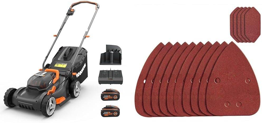 WORX WG743E Akku-Rasenmäher 40V – Profi Rasenmäher mit Mulchfunktion & PowerShare Akku – Rasenmähen ohne Kabel – Ideal für Gärten bis zu 500m²