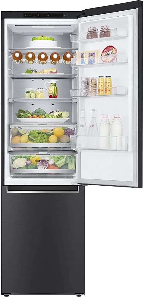 LG GBP62MCNAC Kühl-Gefrierkombi – 384 L, Energieeffizienz A, Total NoFrost, DoorCooling+, niedriger Geräuschpegel, modernes Design in Anthrazit Schwarz, 59,5 x 67,5 x 203 cm