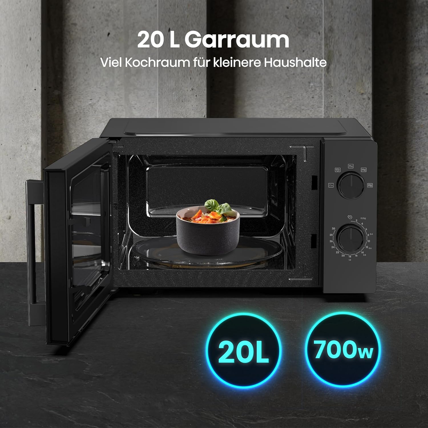 Hisense Elektronische Mikrowelle, Fassungsvermögen 23 l, Leistung 800 W, Grillleistung 1000 W, LED-Display mit Touch-Steuerung, Schwarz