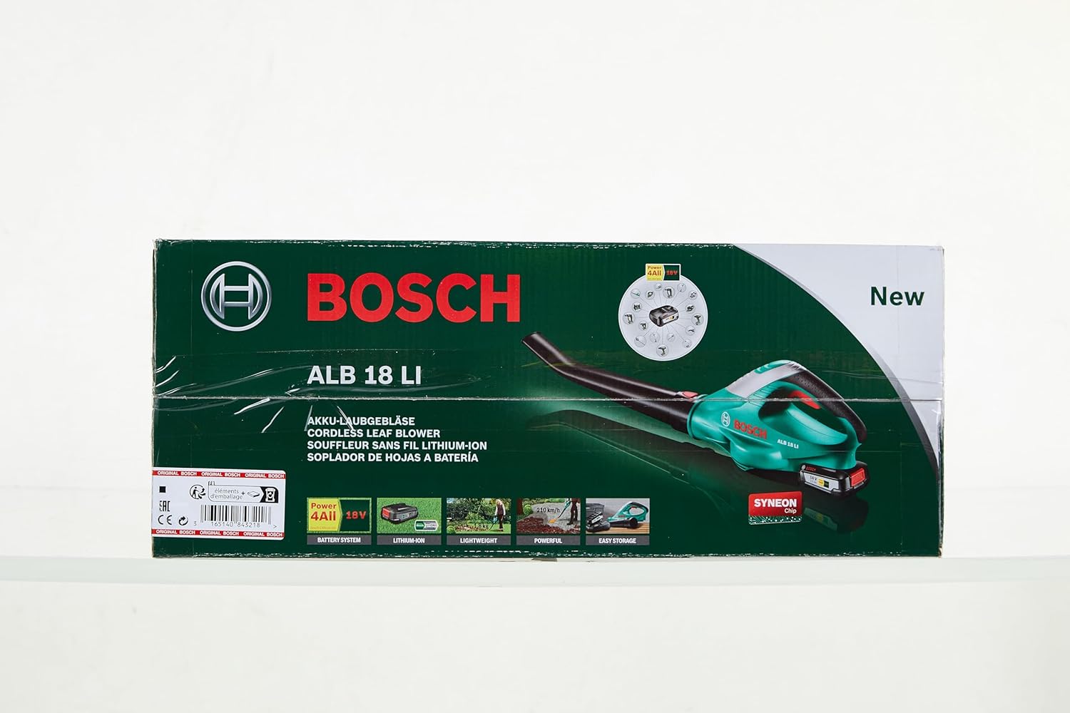Bosch Home and Garden Akku Laubblser ALB 18 LI (1 Akku, Max. Geblsegeschwindigkeit 210 km/h, im Karton) Grün, Schwarz