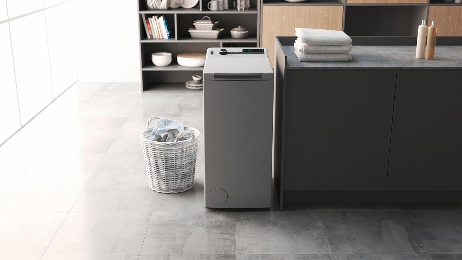 Bauknecht WMT Silver 6513 D4 Toplader-Waschmaschine/ 6,5 kg/ 1300 UpM/Vollwasserschutz/Autom.-Trommelpositionierung/SoftOpening/ 15° Green&Clean/Kurz 30/ Aqua Saver/Extra Spülen/Startzeitvorwahl