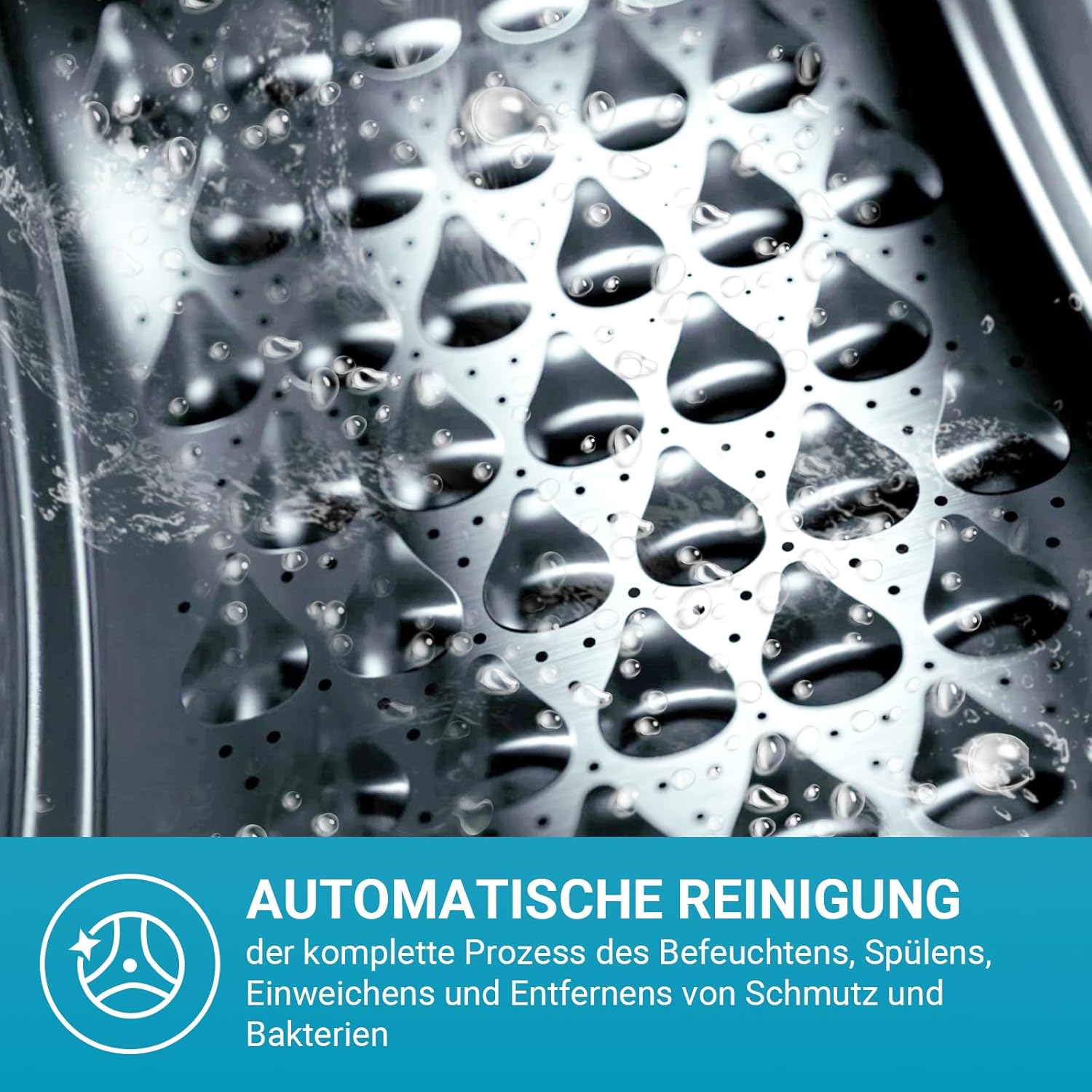 CHiQ Waschmaschine 7kg, 15 Programme, InverterMotor, Eco-Logic, Speed Wash, 60x46,5x84cm, Auto Clean, Washer Grau, CW07123863AX