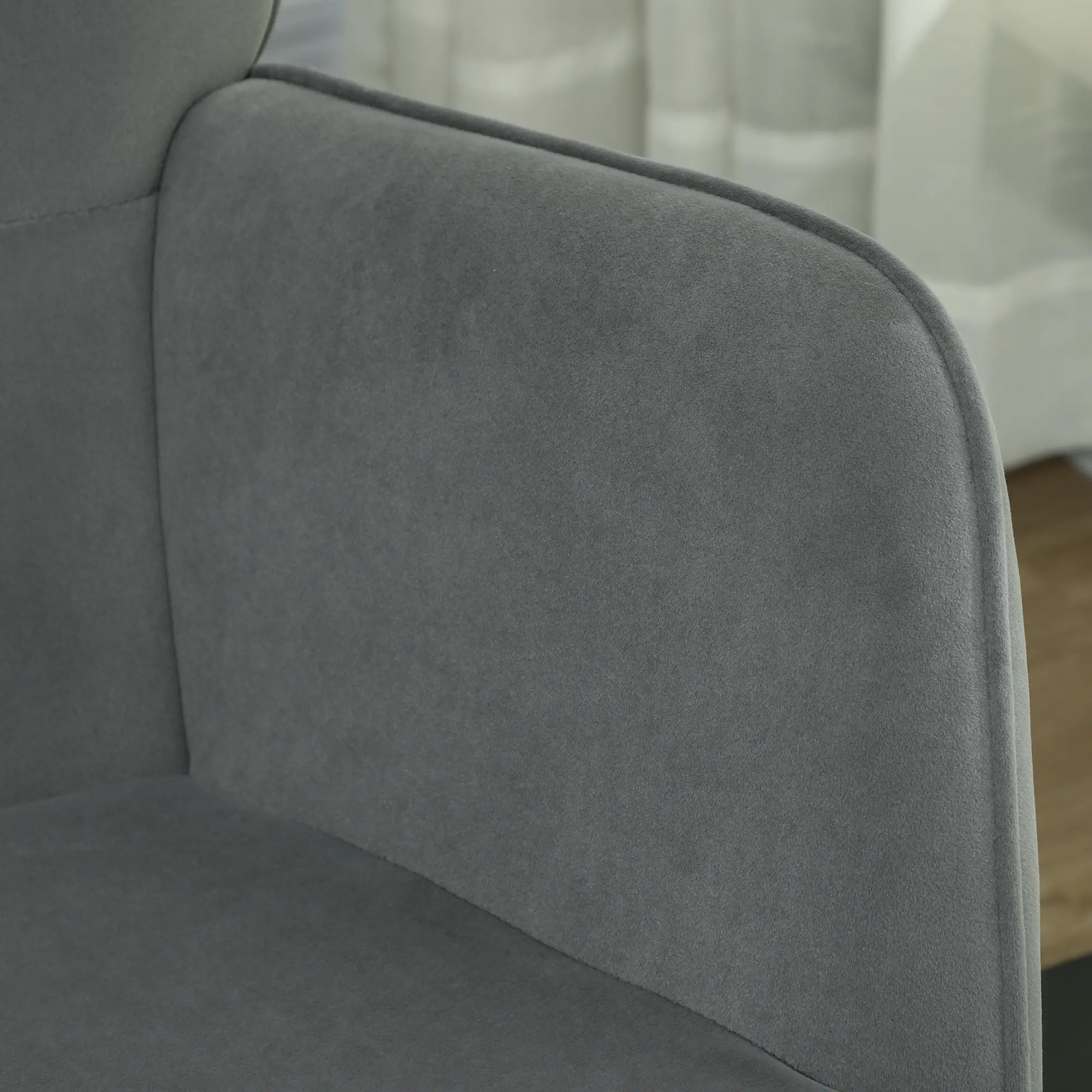 HOMCOM Schaukelstuhl Samt mit Schaukelfunktion und Komfortpolsterung