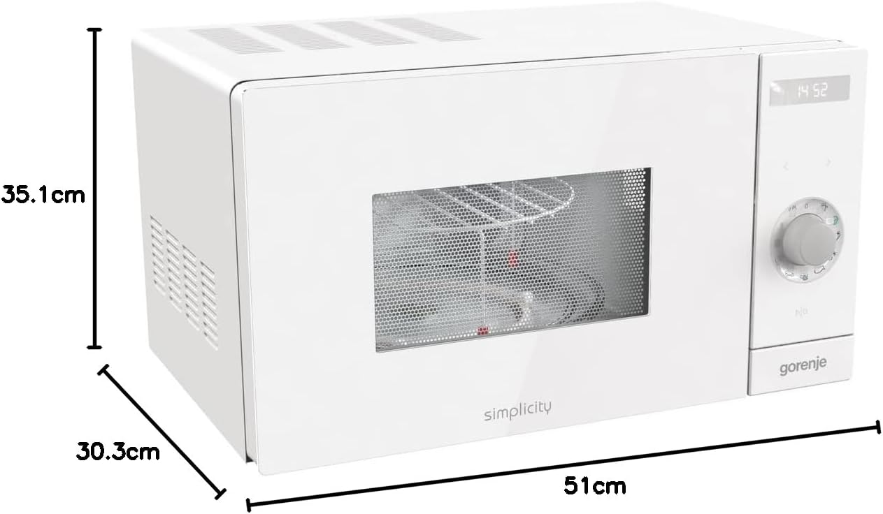 Gorenje MO 20 A3X Mikrowelle/ ChildLock/ AquaClean/ TouchControl/ SmartDisplay/Auftaufunktion/ 11 Automatikprogramme/ 5 Leistungsstufen/ 20l/ 800 W/ Edelstahl