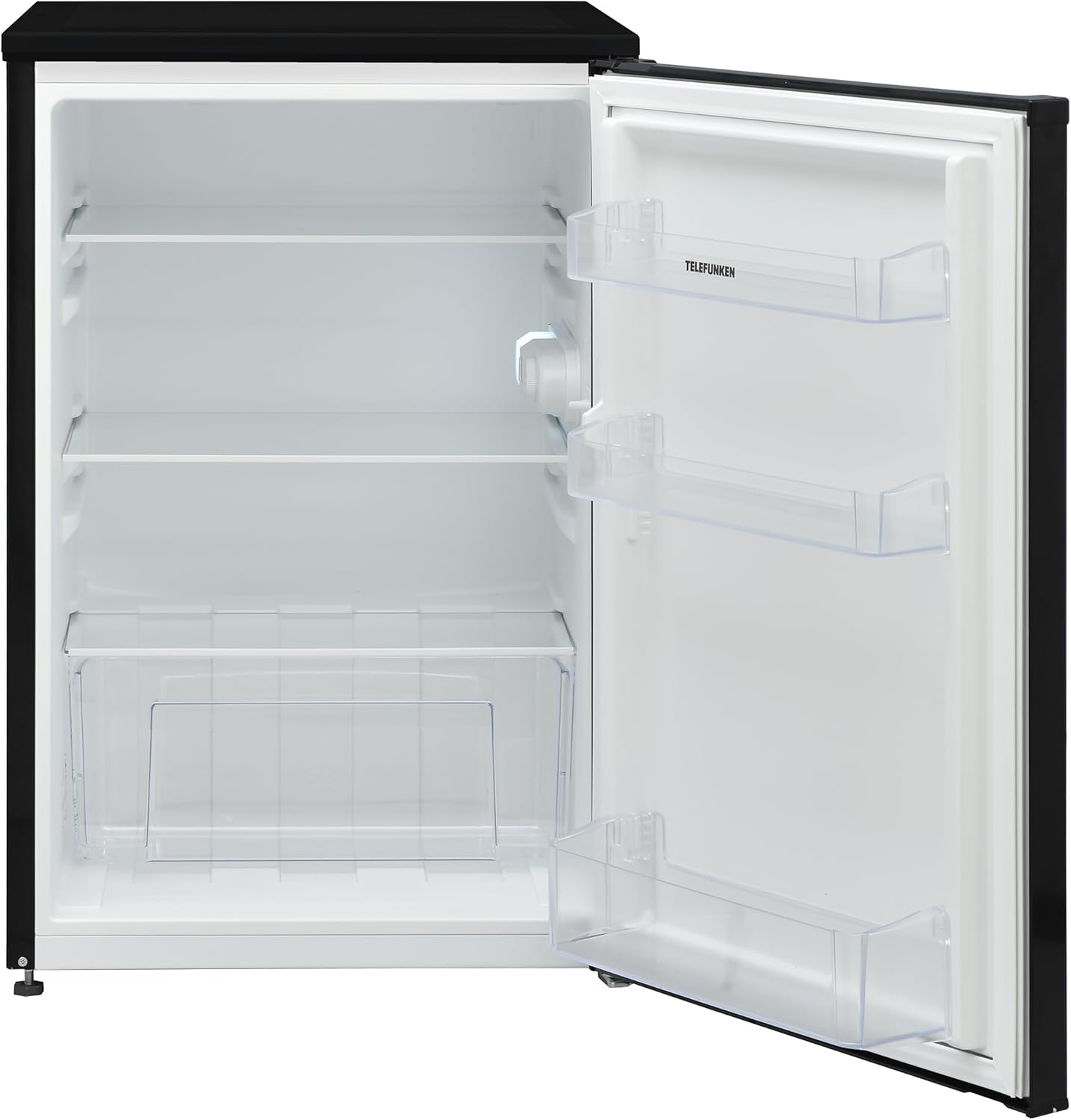 TELEFUNKEN Kühlschrank ohne Gefrierfach | Freistehend | 135 Liter Nutzinhalt | Kühlschrank klein mit Gemüsefach | LED-Beleuchtung | Türanschlag wechselbar | C-135-100-W weiß