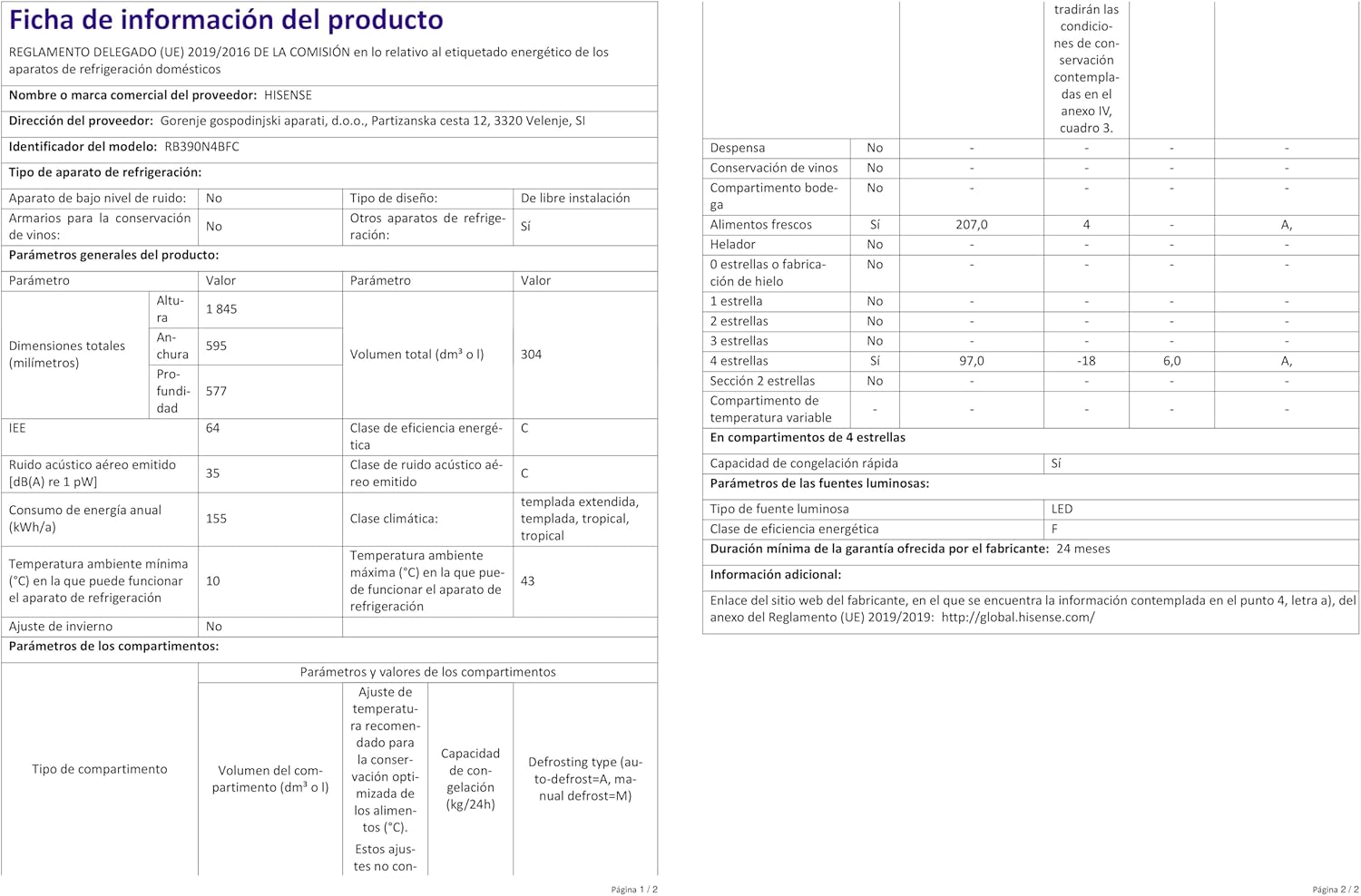 Hisense RB327N4ADD Fridge-Freezer Combination, EEK D, Total NoFrost, Interchangeable Door Hinge, Bottle Grid, 171 Litre Fridge Compartment, 85 Litre Freezer Compartment, Stainless Steel Look