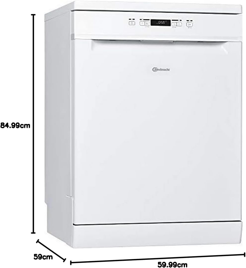 Bauknecht B2F HD624 A Freistehender Geschirrspüler/ 60 CM/ 14 Maßgedecke/Hygieneprogramm/Vollwasserschutz/Startzeitvorwahl
