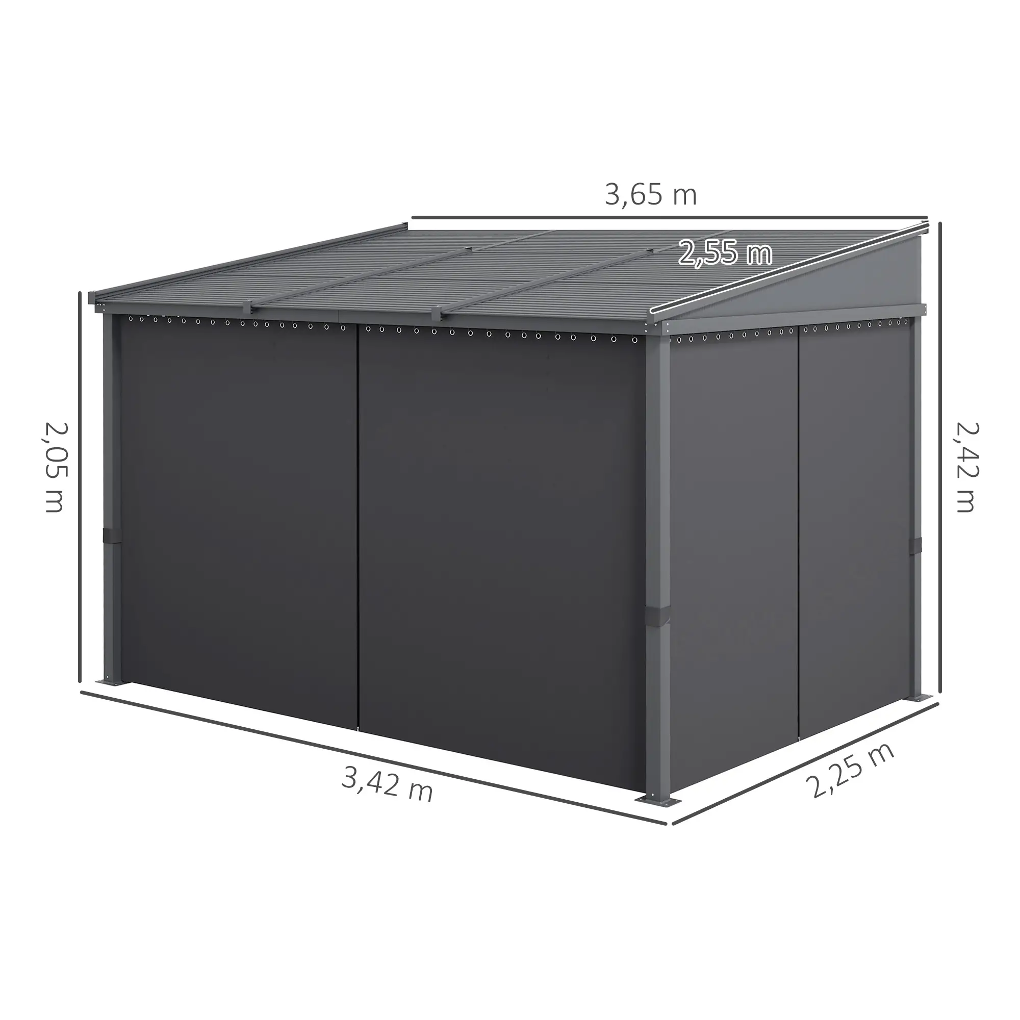 Outsunny Pergola Schiebedach Metallüberdachung