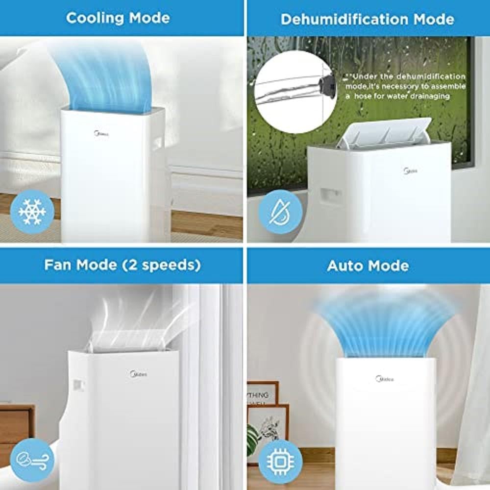 Midea Mobiles Klimagerät Silent Cool 26 Pro WF, 9000 BTU 2,6kW, Kühlen&Ventilieren&Entfeuchten, Raumgröße bis 88m³(33㎡), APP-Steuerung/Alexa/Google Home/IFTTT, Mobile Klimaanlage mit Abluftschlauch