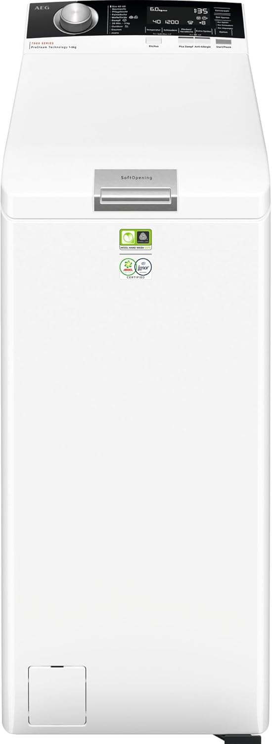 AEG LTR7A71370 Waschmaschine Toplader / Serie 7000 mit ProSteam / ProSteam - Auffrischfunktion / 7,0 kg / Leise / Mengenautomatik / Nachlegefunktion / Wasserstopp / 1300 U/min