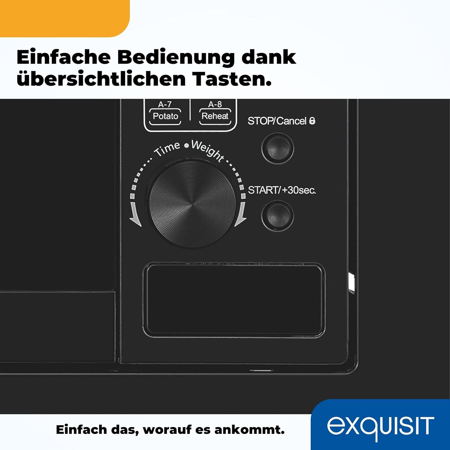 Exquisit Einbaumikrowelle EMW10-020 inox | 800 W Leistung | Kinderleichte Bedienung | Einfacher Einbau | Timer | Drehteller 27cm | Mikrowelle 60 cm | Einbaugerät | Edelstahl