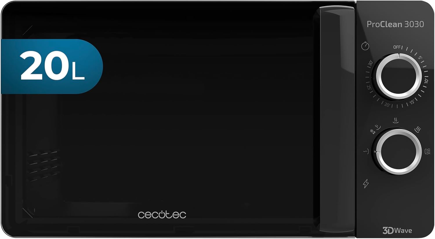 Cecotec Mikrowelle mit ProClean 8110 Grill. 28l Kapazität, Ready2Clean Beschichtung, 1000 W Leistung, 1000 W Grill, 5 Betriebsebenen, 8 Programme, 60 min Timer, LED-Anzeige