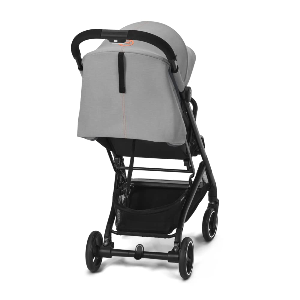 Cybex Gold Kinderwagen Beezy mit One-Pull Harness, Ab Geburt bis ca. 4 Jahre (max. 22 kg), Kompakt und ergonomisch, Magic Black (Schwarz mit schwarzem Rahmen)