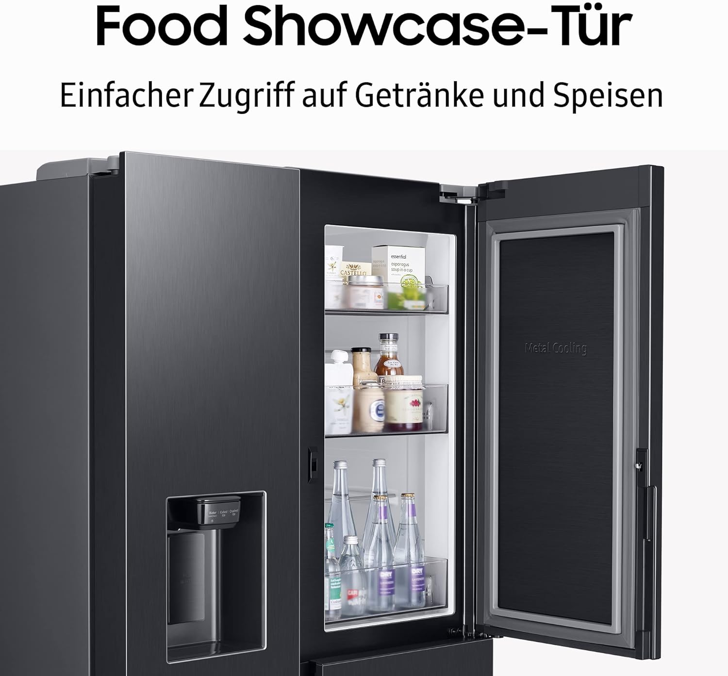 Samsung RS64DG53R3B1EF Side-by-Side-Kühlschrank mit Gefrierfach, 178 cm, 628 l, SmartThings AI Energy Mode, Eis- und Wasserspender, Slim Ice Maker, Premium Black Steel