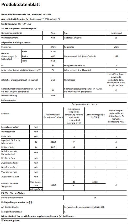 Hisense RB327N4AD2 Kühl-Gefrierkombination/ NoFrostPlus/ Multiflow 360°/ HolidayMode/ FreshZone/ 182,4 cm/ Kühlteil 171 l/ Gefrierteil 85 l/ 41 dB/ 287 kWh/ Jahr/ Edelstahl-Look