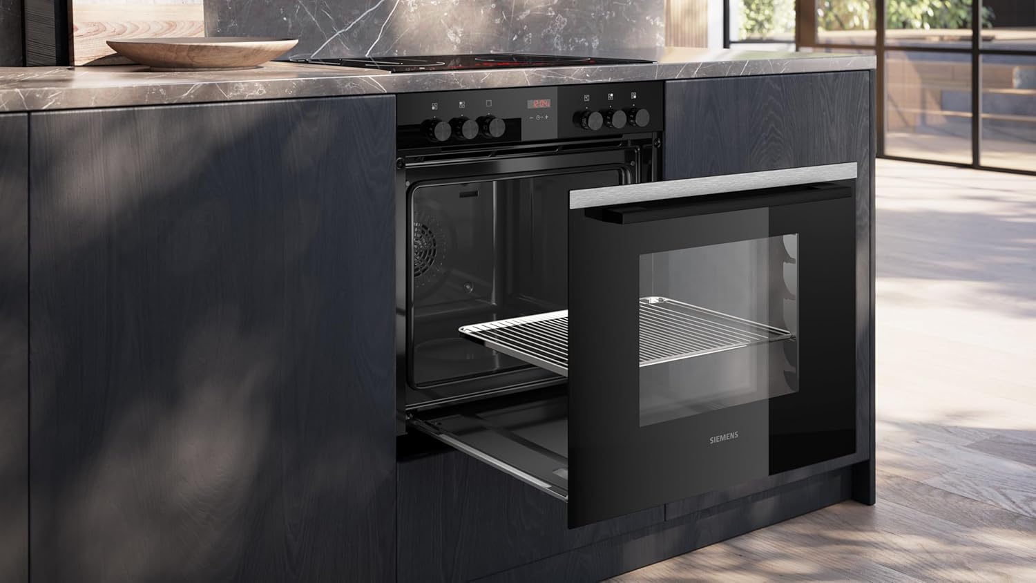 Siemens EQ522IA01, Einbauherd-Set, Bestehend aus HE517GBS4 Herd, 60 x 60 cm, 3D Heißluft, Selbstreinigung, Clip Auszug & EI645CFB6E Induktionskochfeld, Bräterzone, powerBoost, Edelstahl Rahmen