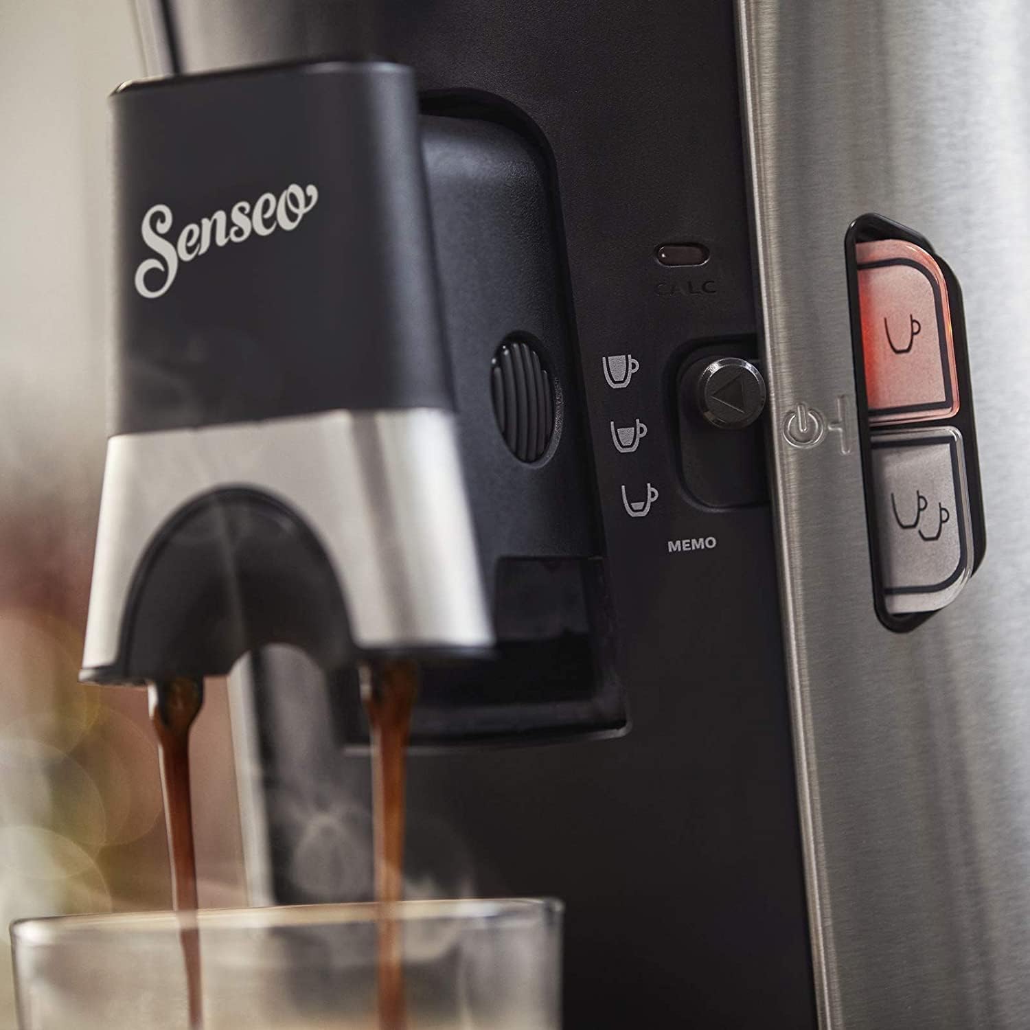 Philips Senseo Select CSA240/20 Kaffeepadmaschine (Kaffeestrkewahl Plus, Memo-Funktion, aus recyceltem Plastik), Schwarz Eco