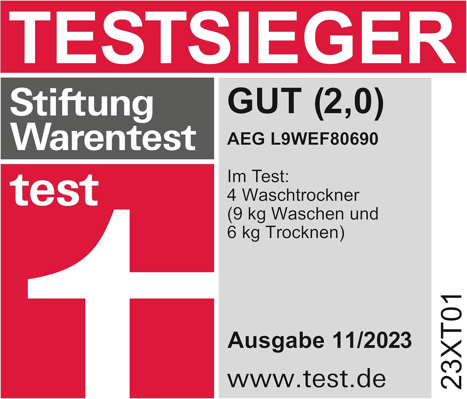 AEG L7WBA60680 Waschtrockner / DualSense - schonende Pflege / 8 kg Waschen / 5 kg Trocknen / D / energiesparend / Mengenautomatik / Nachlegefunktion / ProSteam - Auffrischfunktion / 1600 U/min Weiß